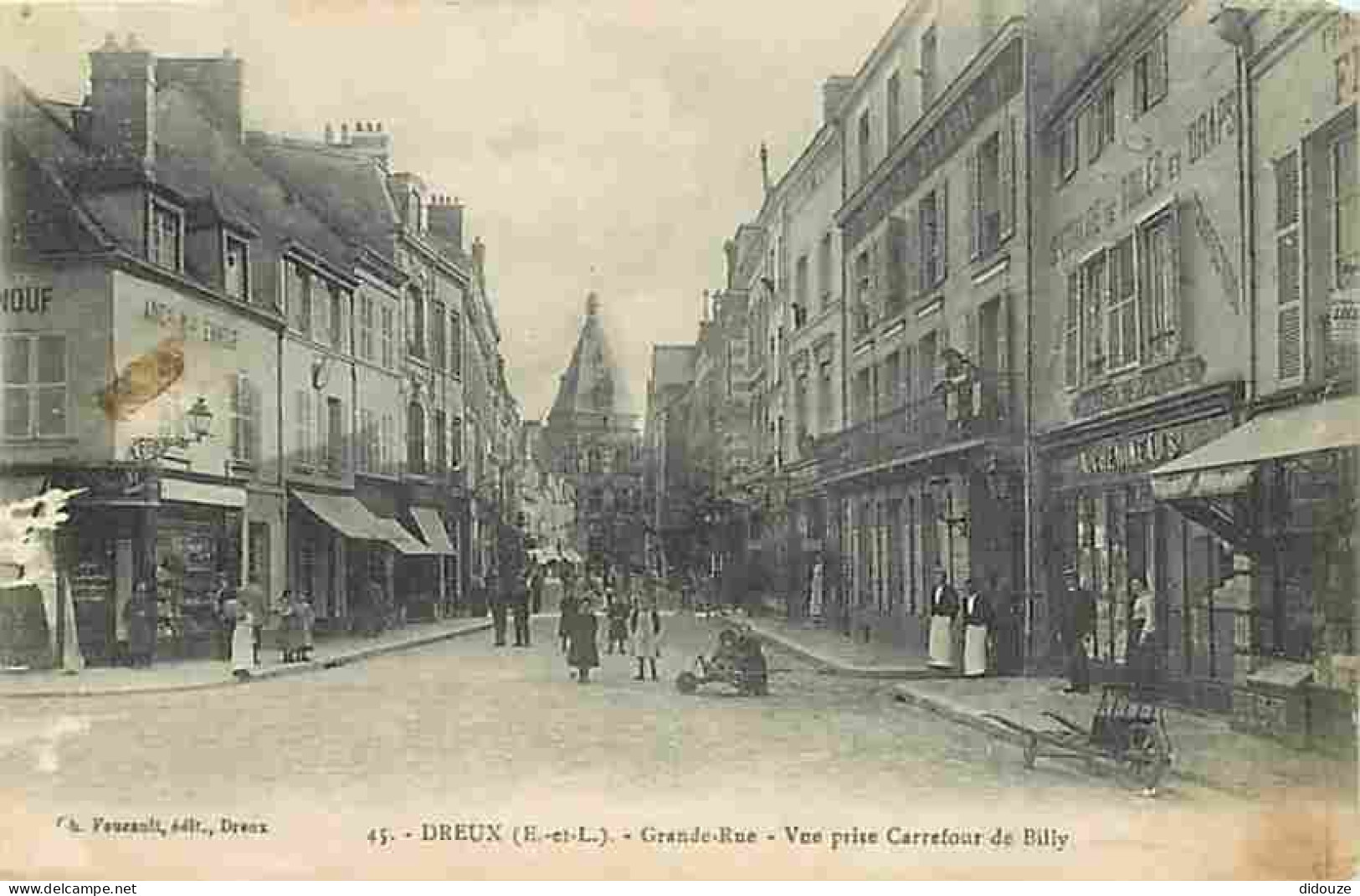 28 - Dreux - Grande-Rue - Vne Prise Carrefour De Billy - Animée - Correspondance - CPA - Voir Scans Recto-Verso - Dreux