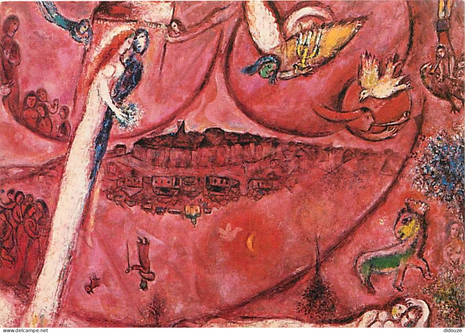 Art - Peinture Religieuse - Marc Chagall - Message Biblique - 15 - Le Cantique Des Cantiques (III) - Musée National De N - Tableaux, Vitraux Et Statues