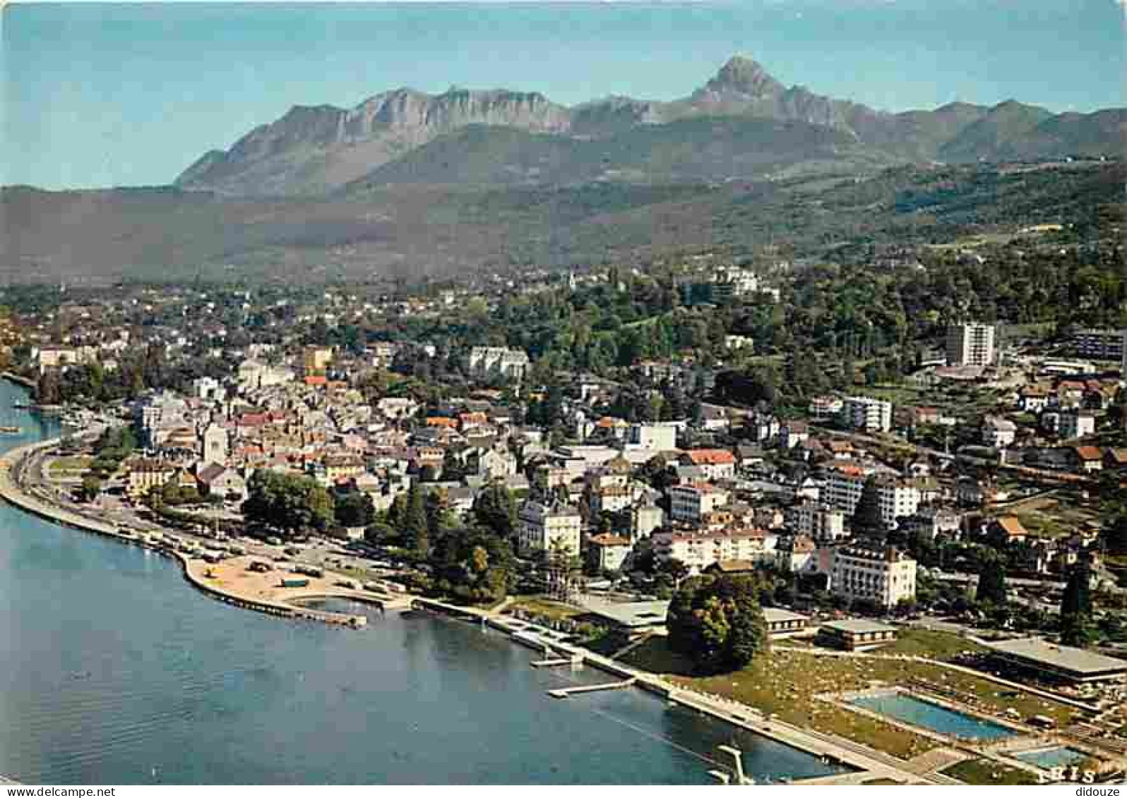 74 - Evian Les Bains - La Station - Le Centre Nautique - Les Mémises - La Dent D'Oche - Flamme Postale - CPM - Voir Scan - Evian-les-Bains