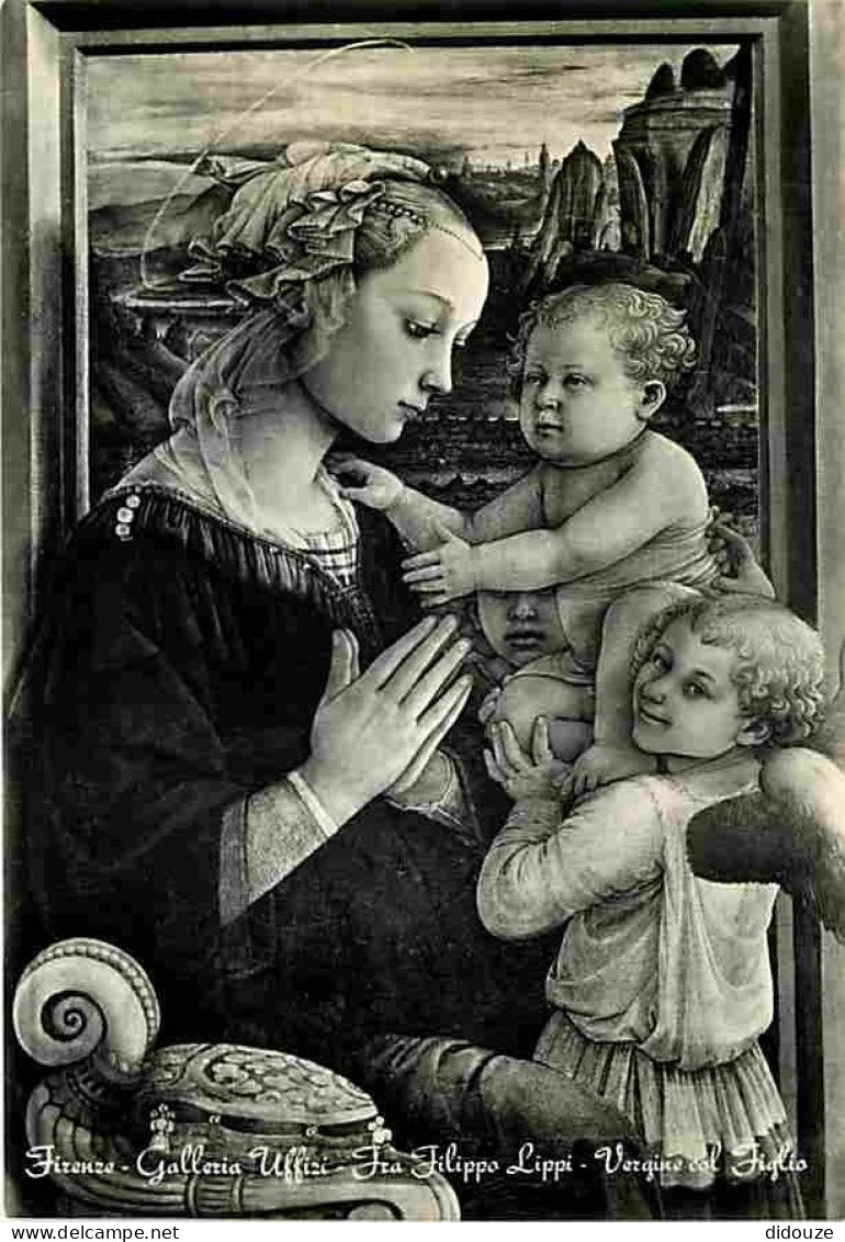 Art - Peinture Religieuse - Florence - Galerie Uffizi - Fra Filippo Lippi - La Vierge Et L'Enfant - CPM - Voir Scans Rec - Schilderijen, Gebrandschilderd Glas En Beeldjes