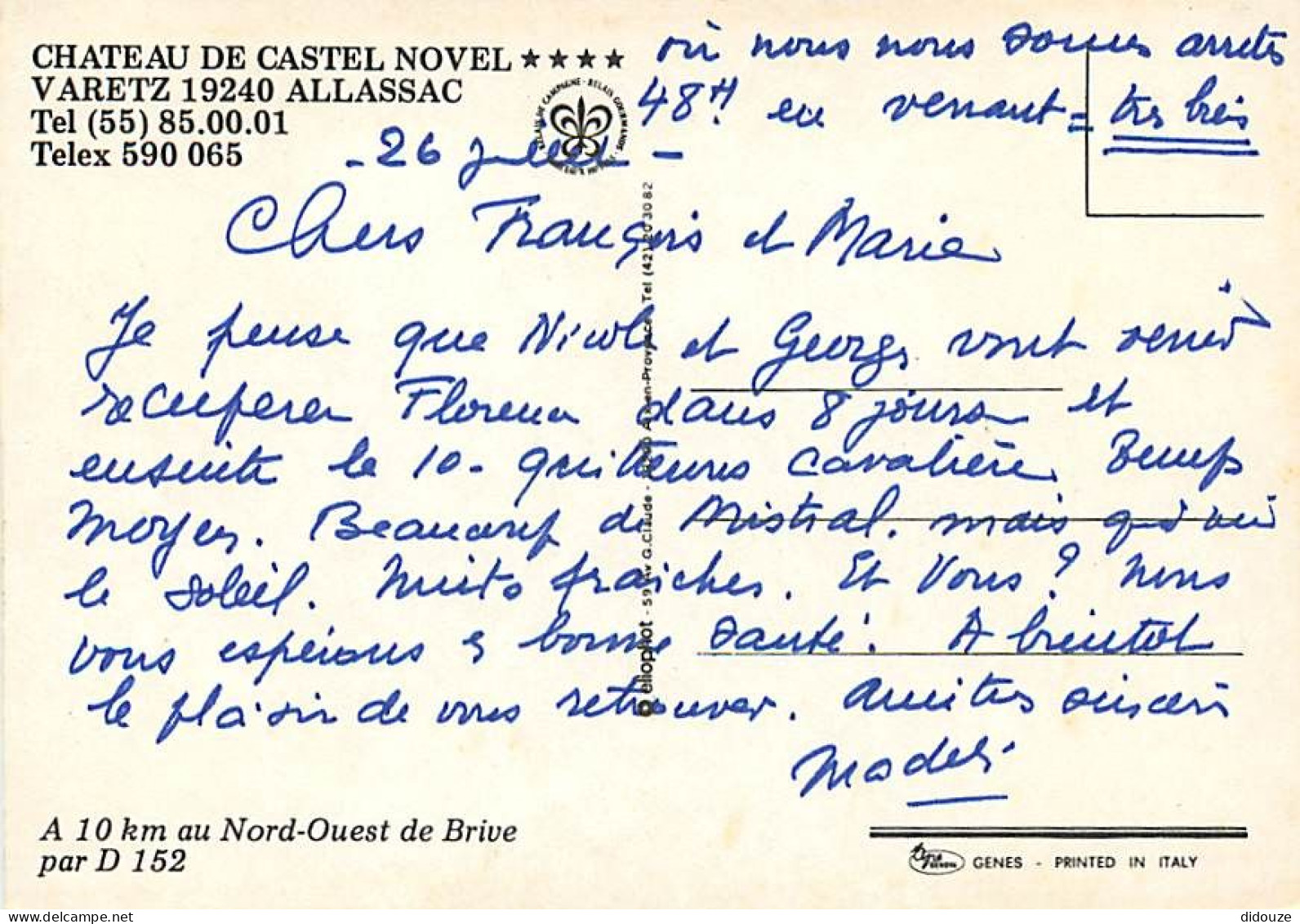 19 - Varetz - Château De Castel Novel - CPM - Voir Scans Recto-Verso - Other & Unclassified