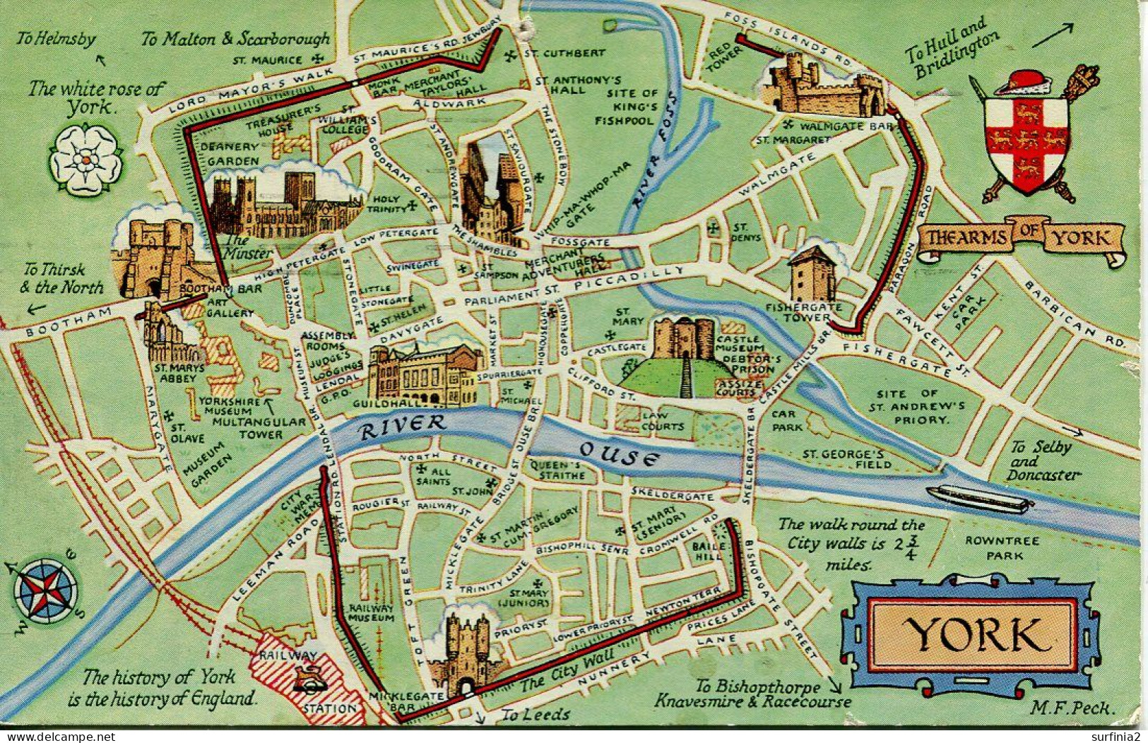 MAPS - SALMON 4633 - YORK By MAISIE PECK - Cartes Géographiques