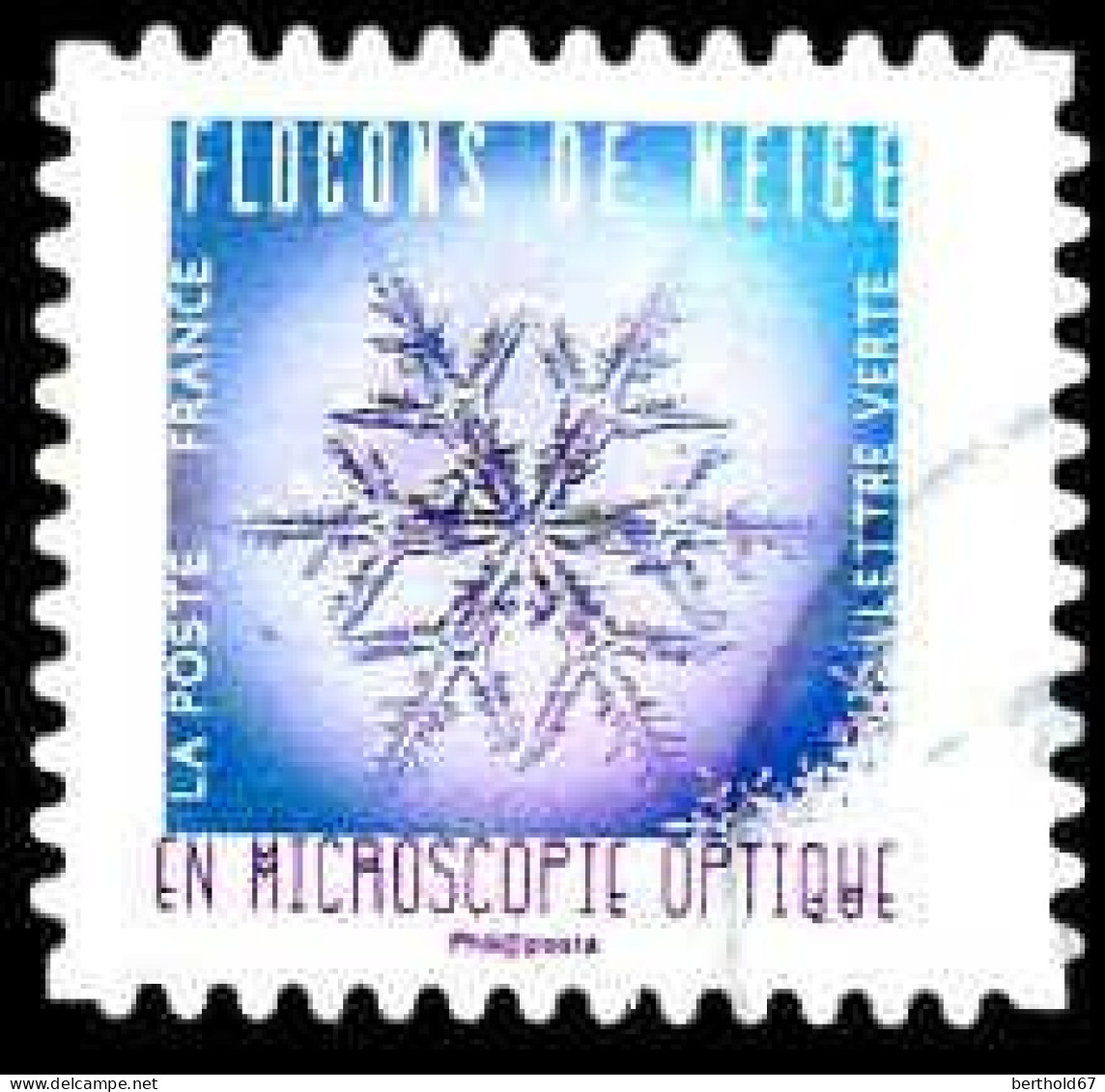 France Poste AA Obl Yv:1632 Mi:7176 Flocons De Neige En Microscopie Optique (cachet Rond) - Used Stamps