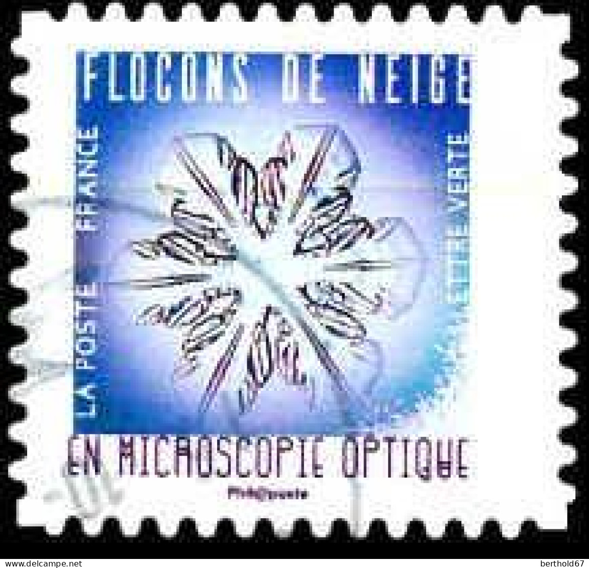 France Poste AA Obl Yv:1635 Mi:7179 Flocons De Neige En Microscopie Optique (Beau Cachet Rond) - Used Stamps