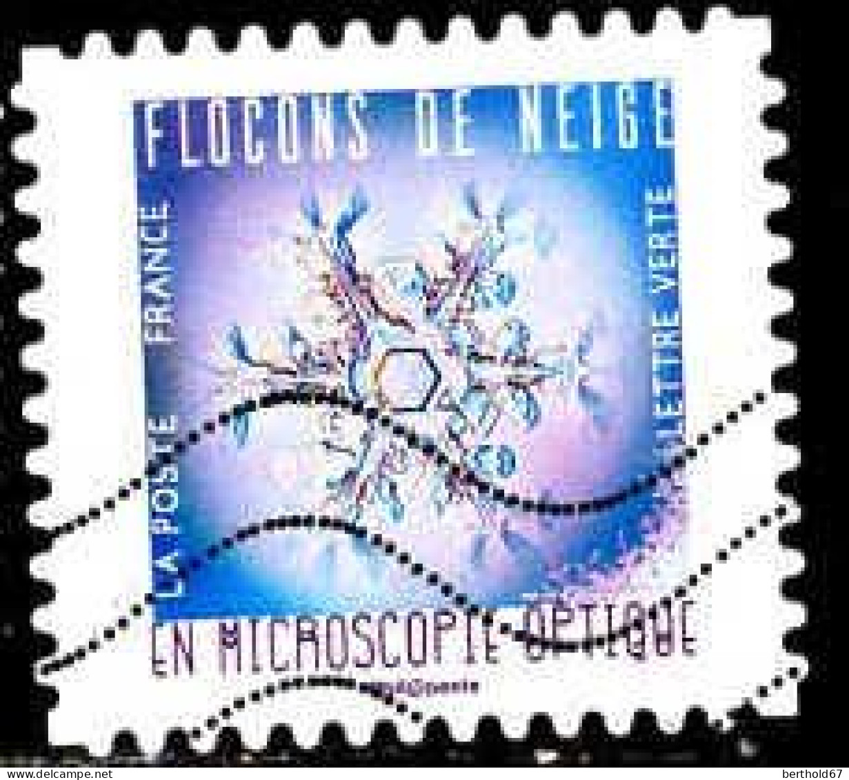 France Poste AA Obl Yv:1633 Mi:7177 Flocons De Neige En Microscopie Optique (Lign.Ondulées) - Used Stamps