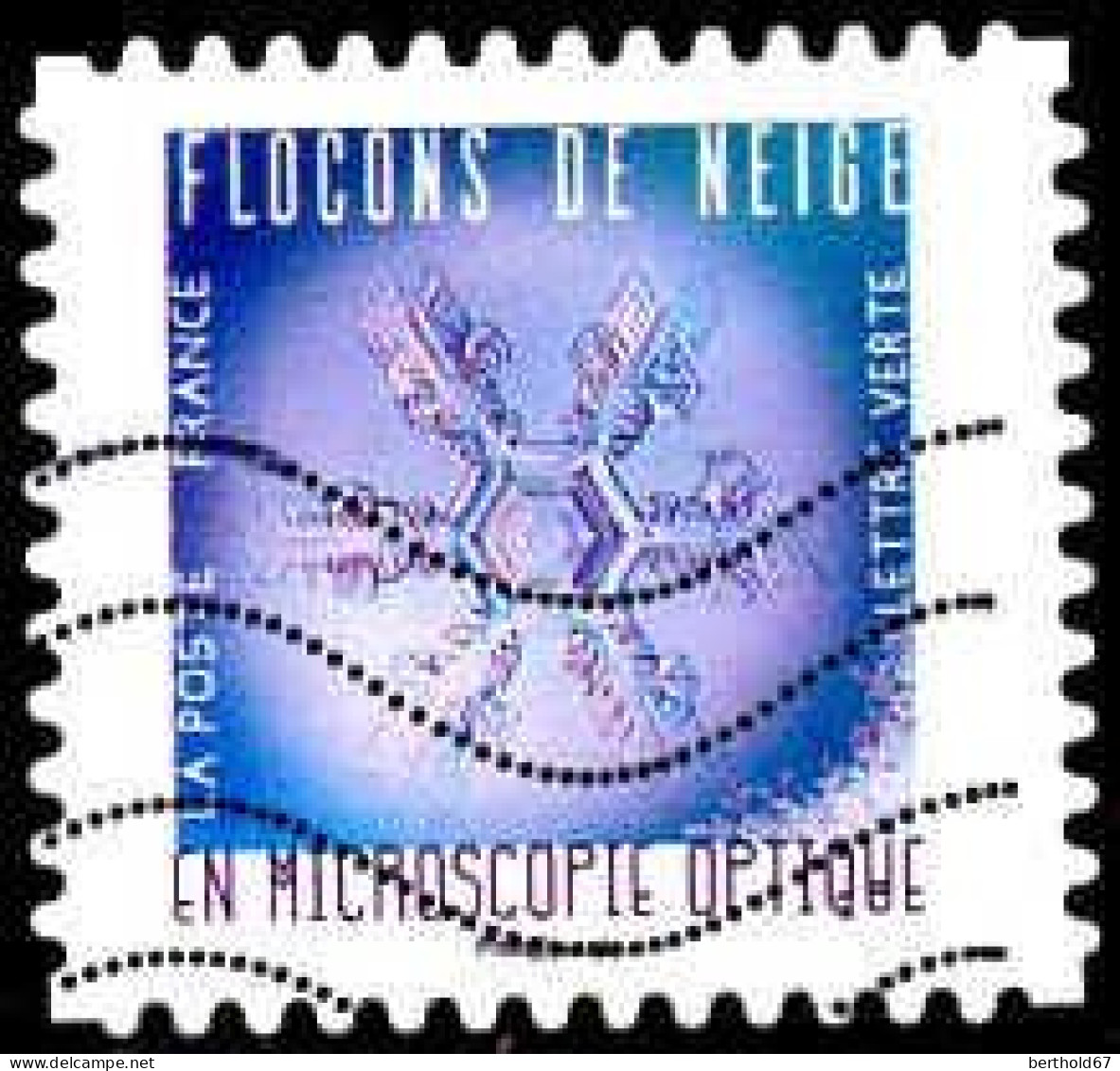 France Poste AA Obl Yv:1636 Mi:7180 Flocons De Neige En Microscopie Optique (Lign.Ondulées) - Used Stamps