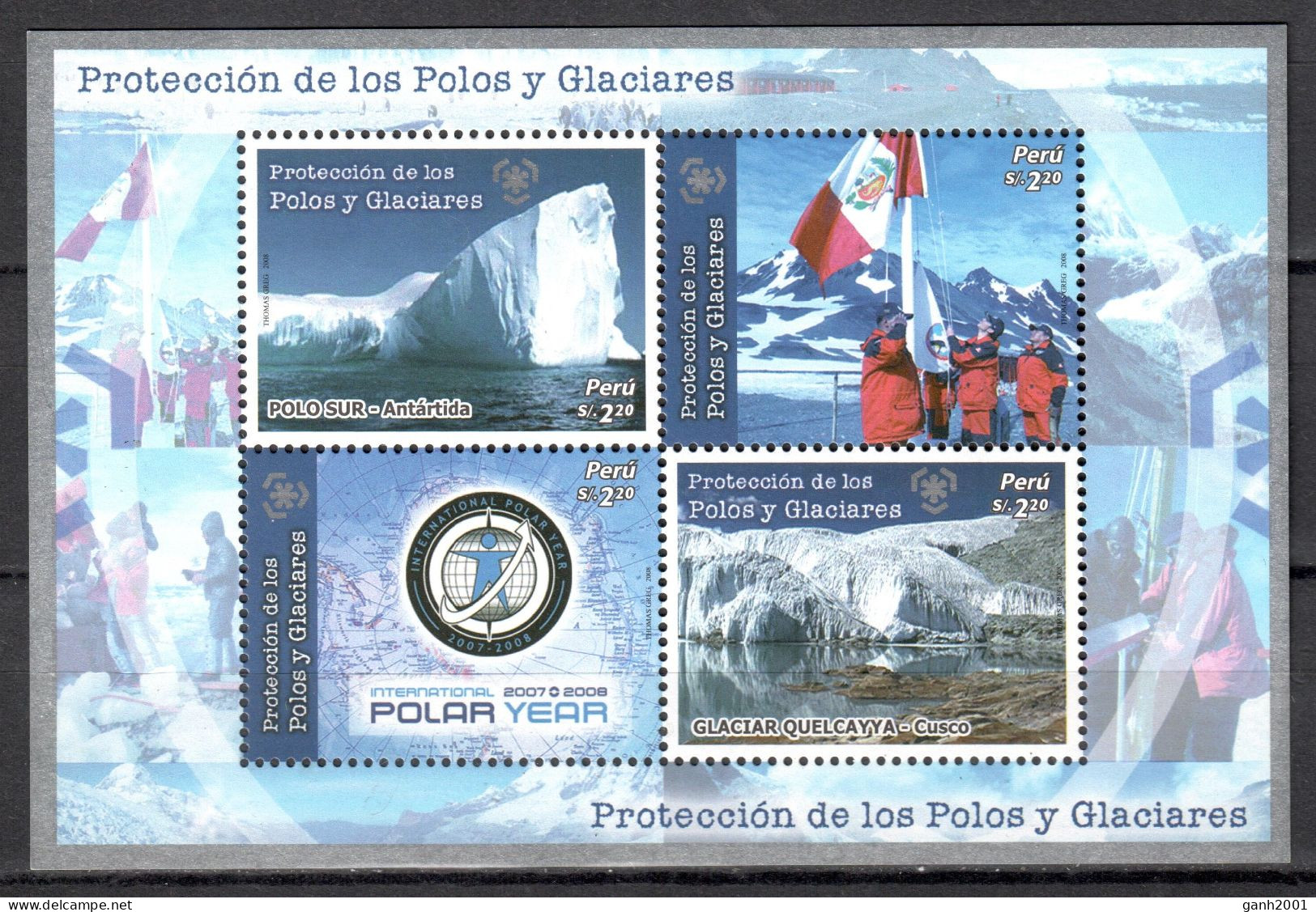 Peru 2009 / Polar & Glaciers Protection · Antarctica Polar Year MNH Protección Polos Y Glaciares / Cu22118  27-30 - Environment & Climate Protection