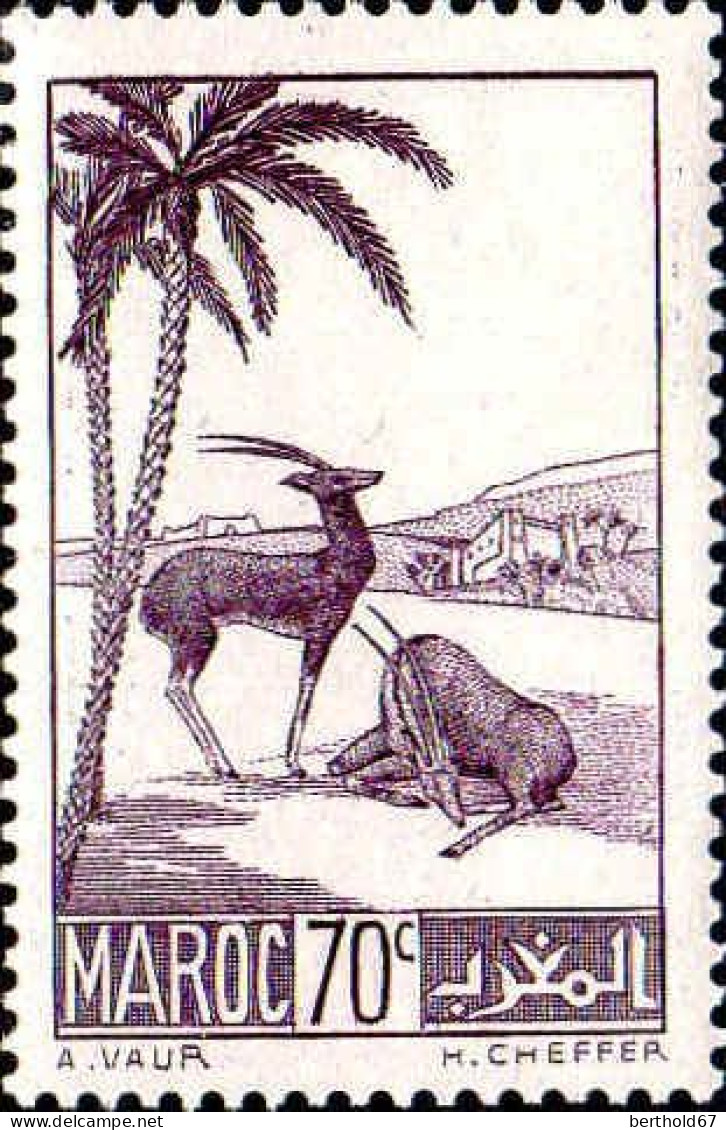 Maroc (Prot.Fr) Poste N** Yv:177 Mi:153 Gazelles - Unused Stamps