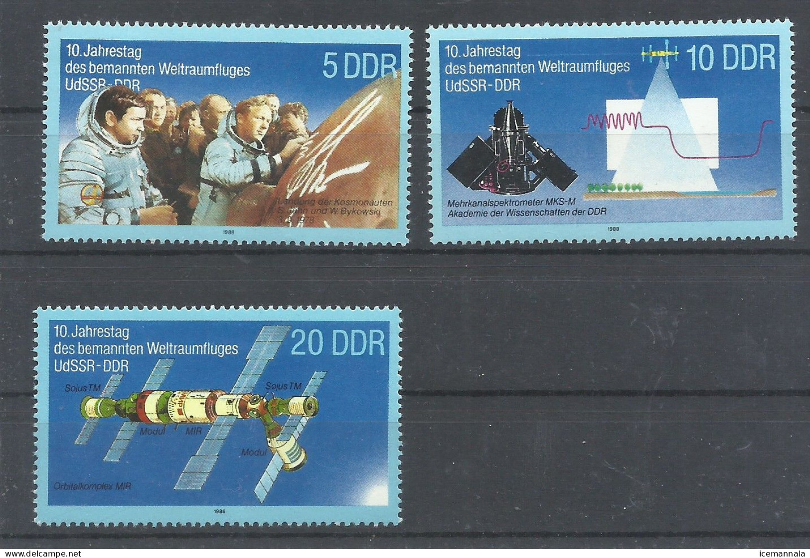 ALEMANIA    ORIENTAL   YVERT  2780/82  MNH  ** - Europe