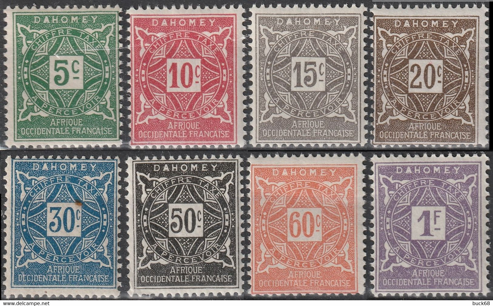 DAHOMEY Taxe   9 à 16 ** MNH Série Complète Full Set 1914 (CV 22 €) - Nuovi