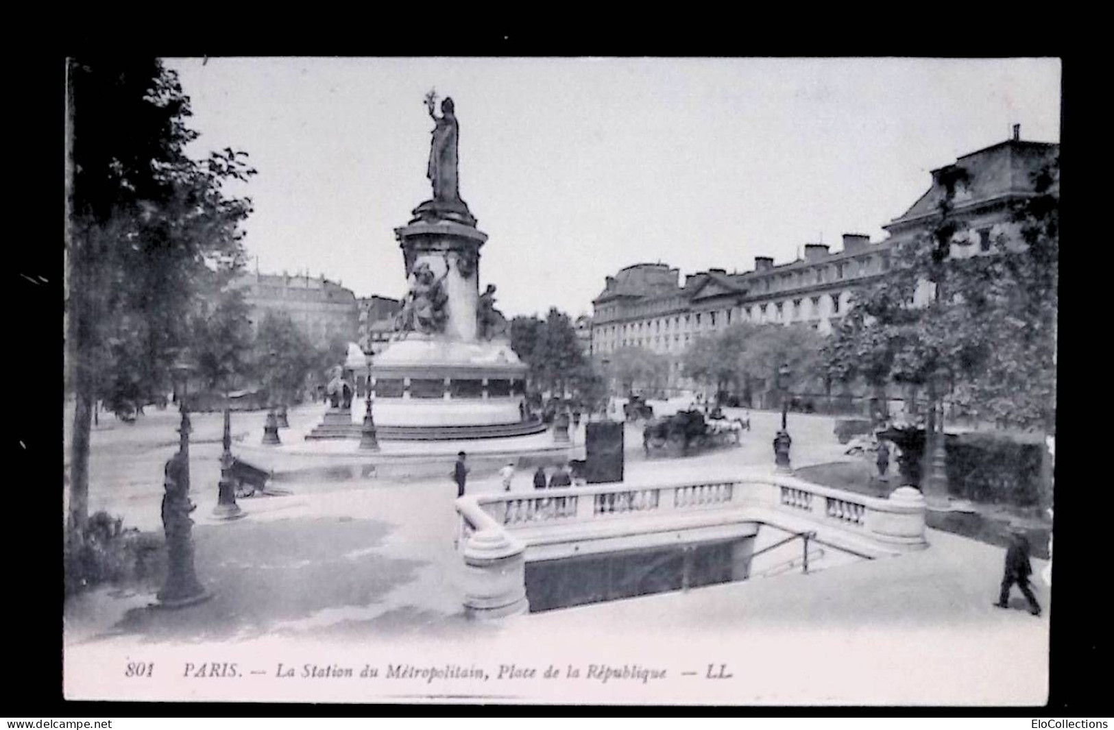 Cp, Chemin De Fer, La Station Du Métropolitain, 75, Paris, Place De La République, Vierge - Subway