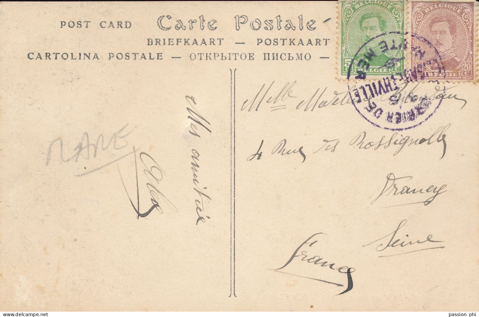 BELGIAN CONGO  CP "SORTIE D'UN SOUS- MARIN" S/S E/VILLE COURRIER DE HAUTE MER - Covers & Documents