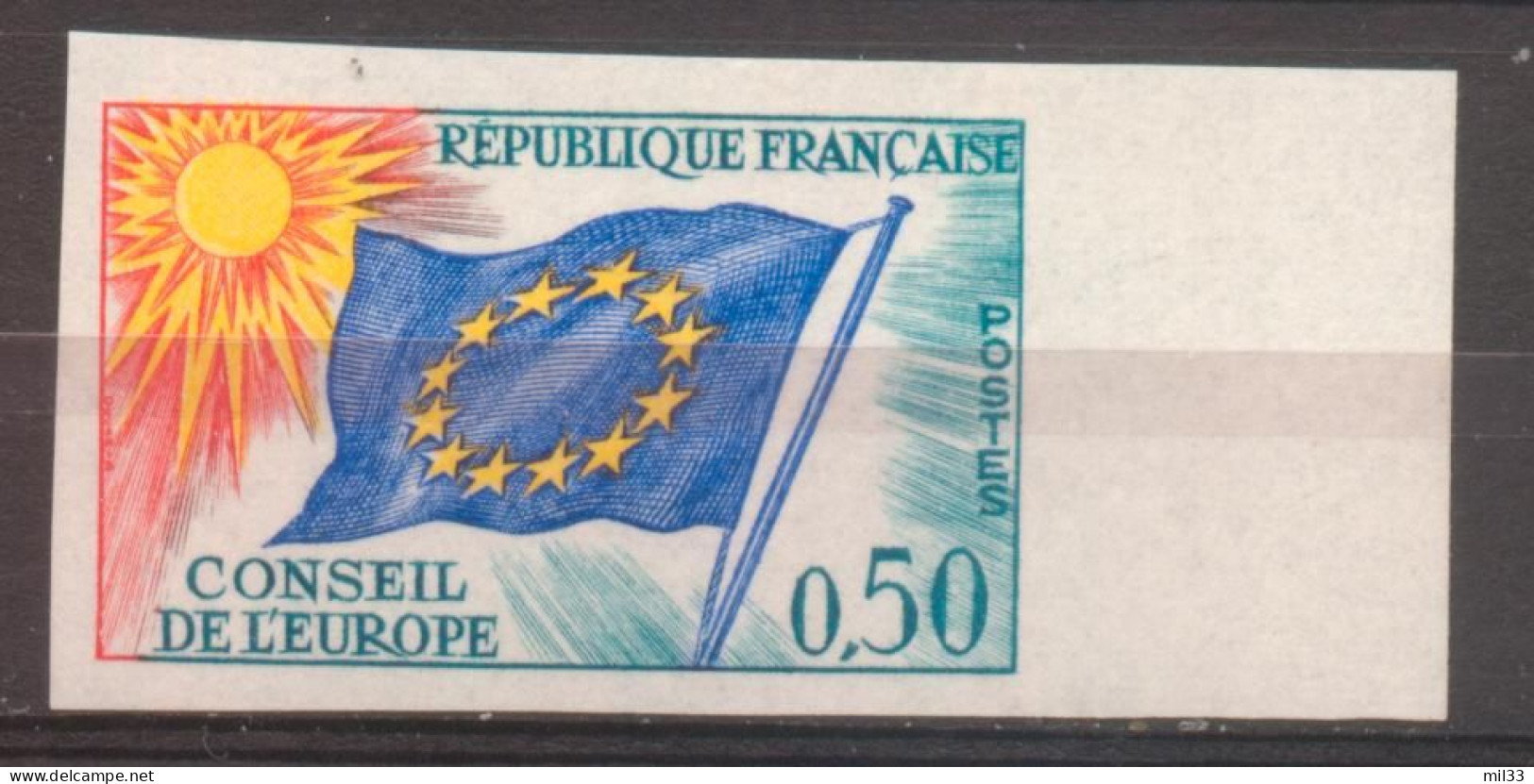 0,50 F Drapeau Conseil De L'Europe YT 33 De 1969 Sans Trace De Charnière - Unclassified