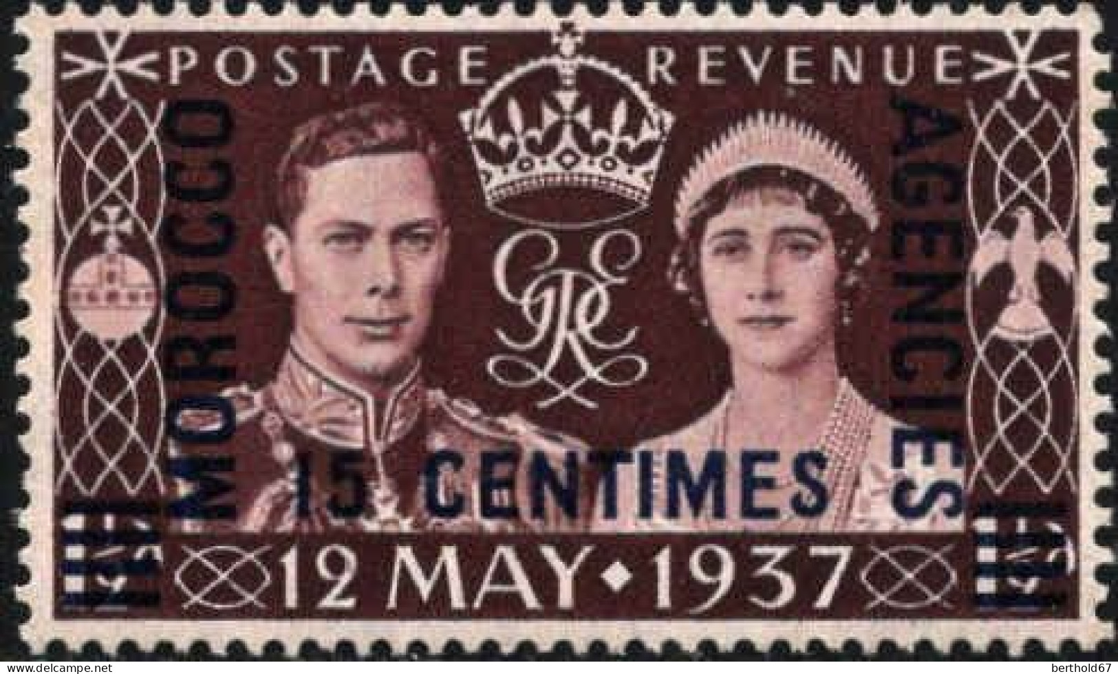 Maroc (Bur.Anglais ZF) Poste N** Yv:39 Mi:239 King George VI & Queen Elisabeth 1 Dent Courte - Morocco Agencies / Tangier (...-1958)