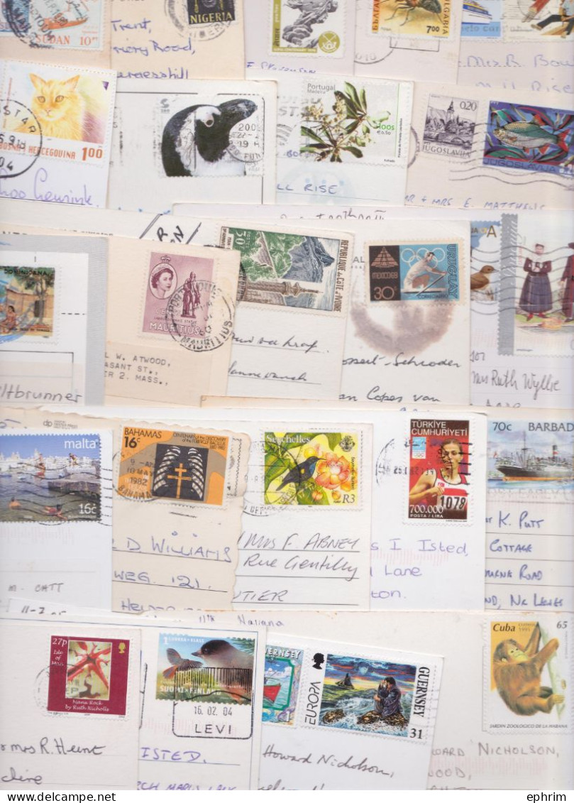 DIVERS MONDE BEAU LOT VARIÉ DE 257 CARTES POSTALES AFFRANCHISSEMENT TIMBRE WORLD STAMPED PICTURE POSTCARDS PPC'S STAMPS - Autres & Non Classés