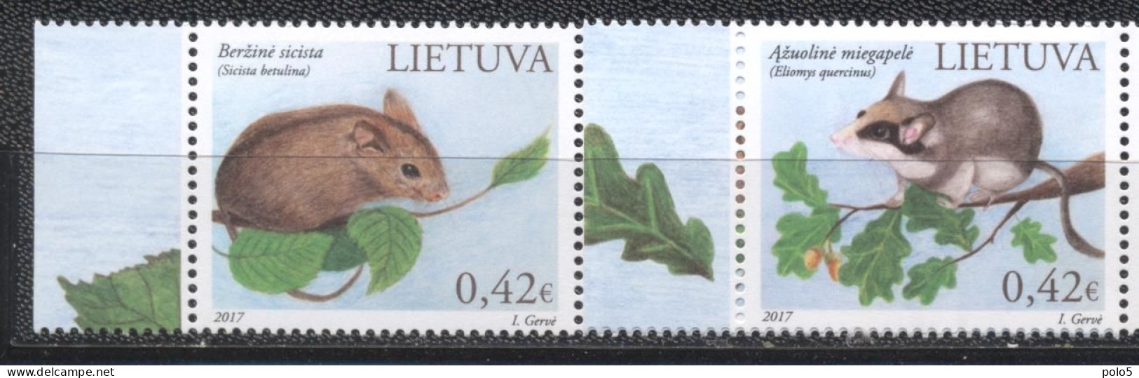 Lituania 2017- Lihuanian Red Book-Rodents Set (2v) - Lithuania