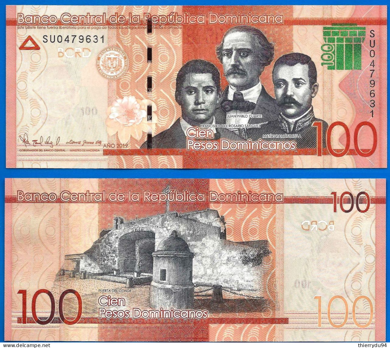 Republique Dominicaine 100 Pesos Dominicain 2019 Neuf UNC Dominican Republic Paypal Bitcoin OK - Dominikanische Rep.