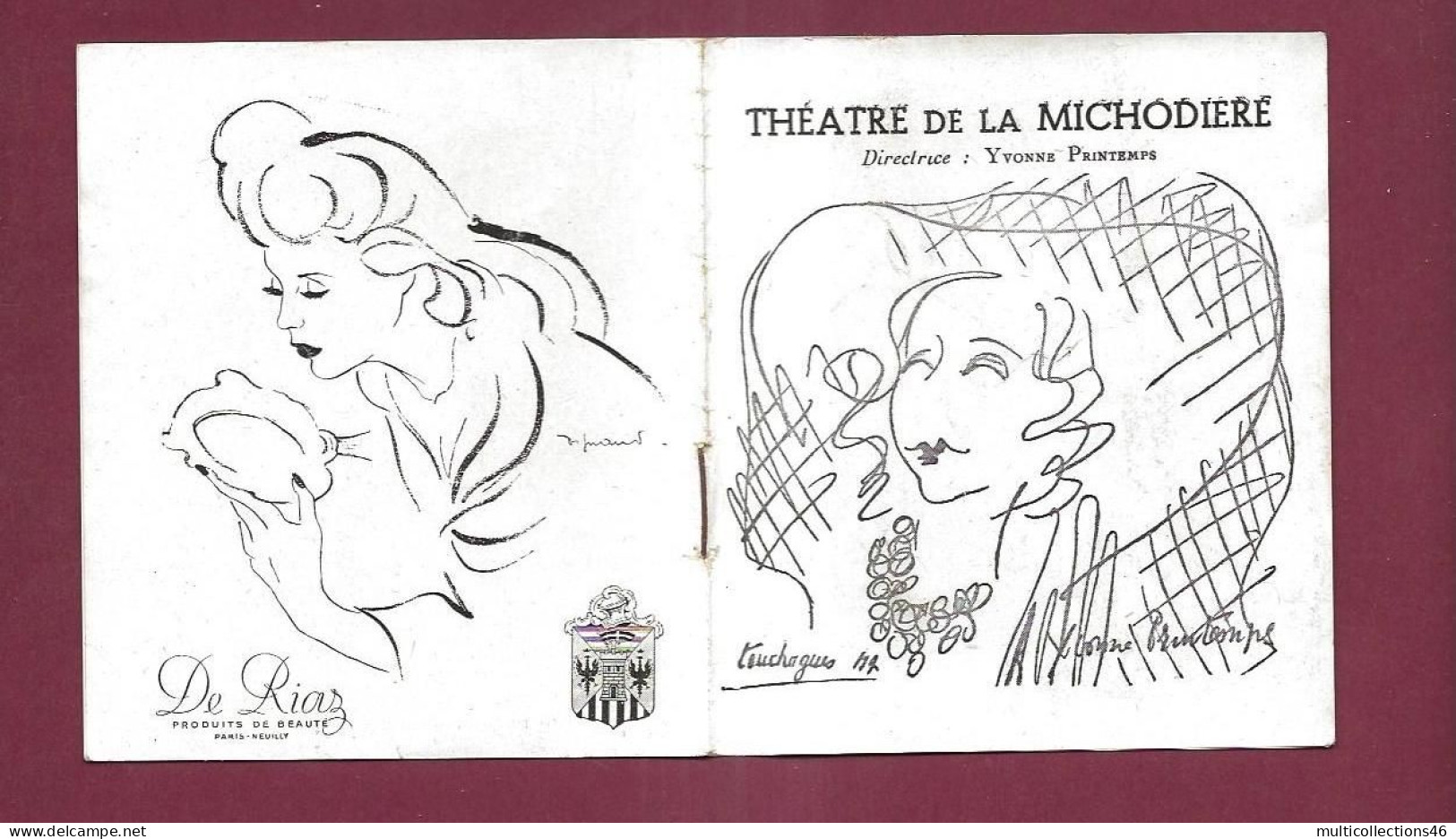 150524 - PROGRAMME THEATRE MICHODIERE - Auprès De Ma Blonde - Fresnay Bernard Blier Jordan - Programmi