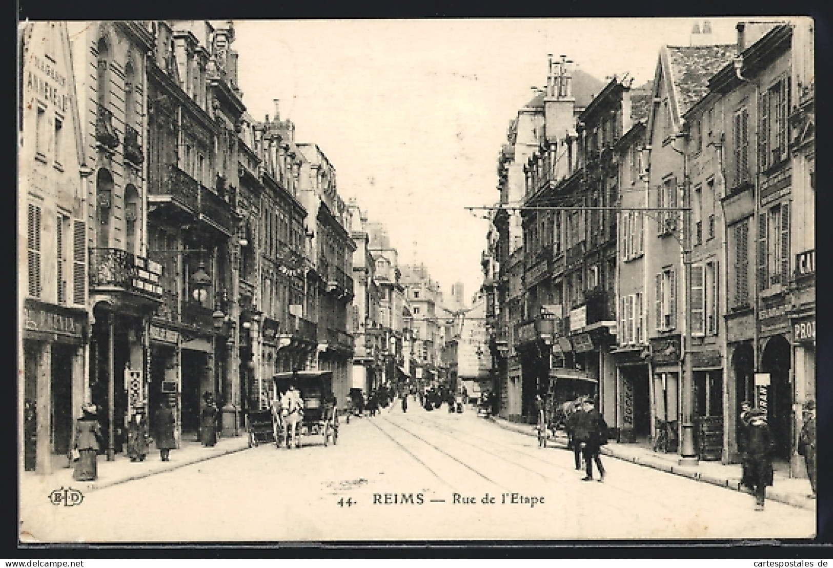 CPA Reims, Rue De L`Etape  - Reims