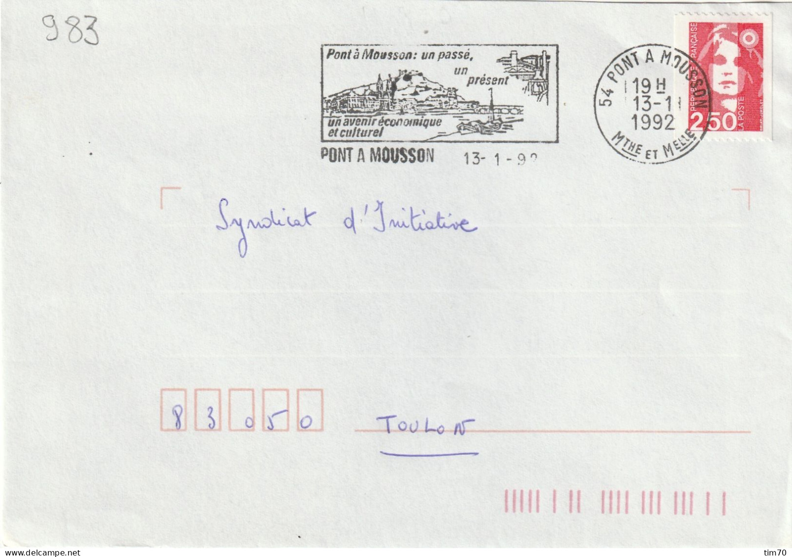 CAD  /  N°  2719  54  PONT A MOUSSON - Handstempels