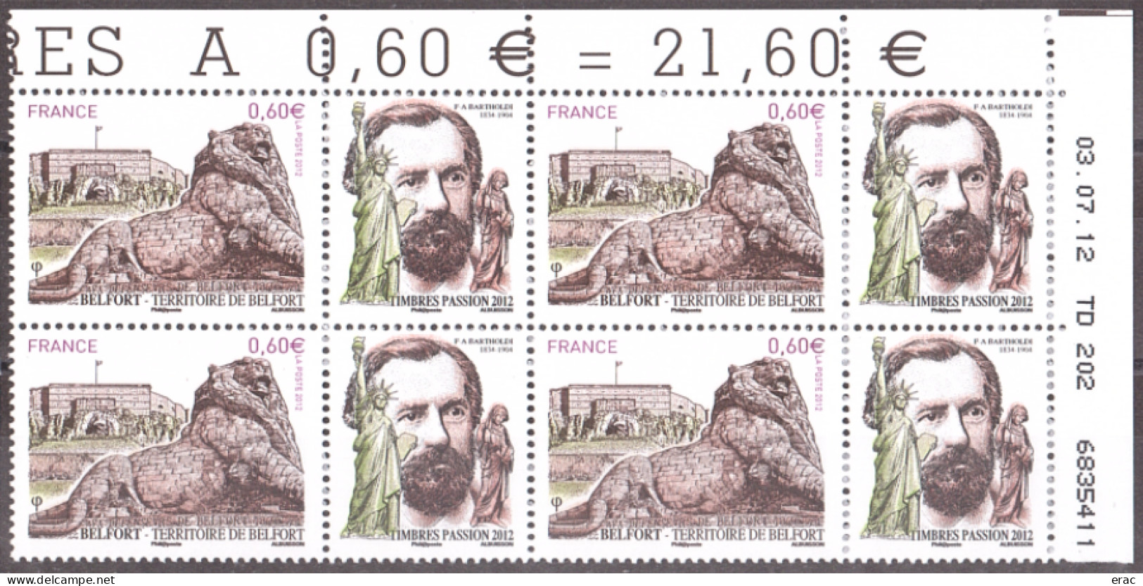 France - Coin Daté 03.07.12 Du N° 4697 - Neuf ** - Territoire De Belfort - Bartholdi - 2010-2019