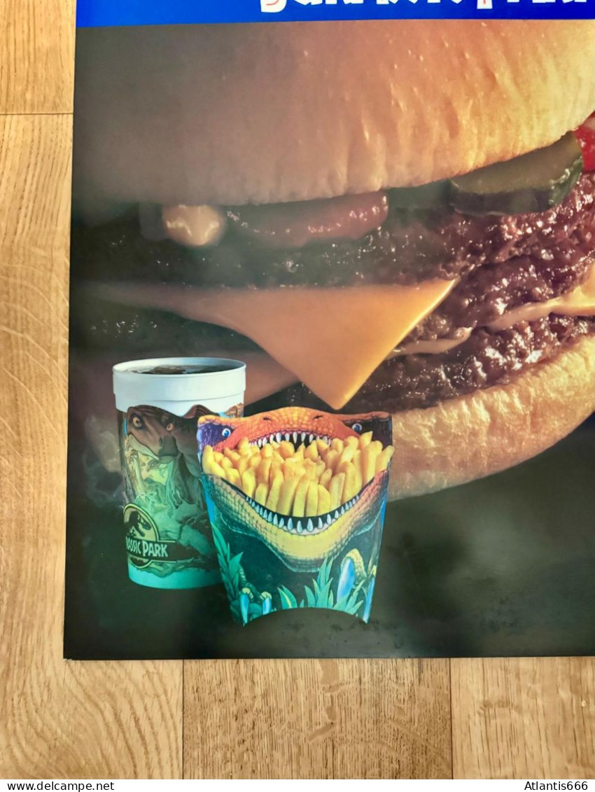 Jurassic Park Meal X McDonald's Original From 1993 Restaurant Poster (Canada) Extremely Rare - McDonald's