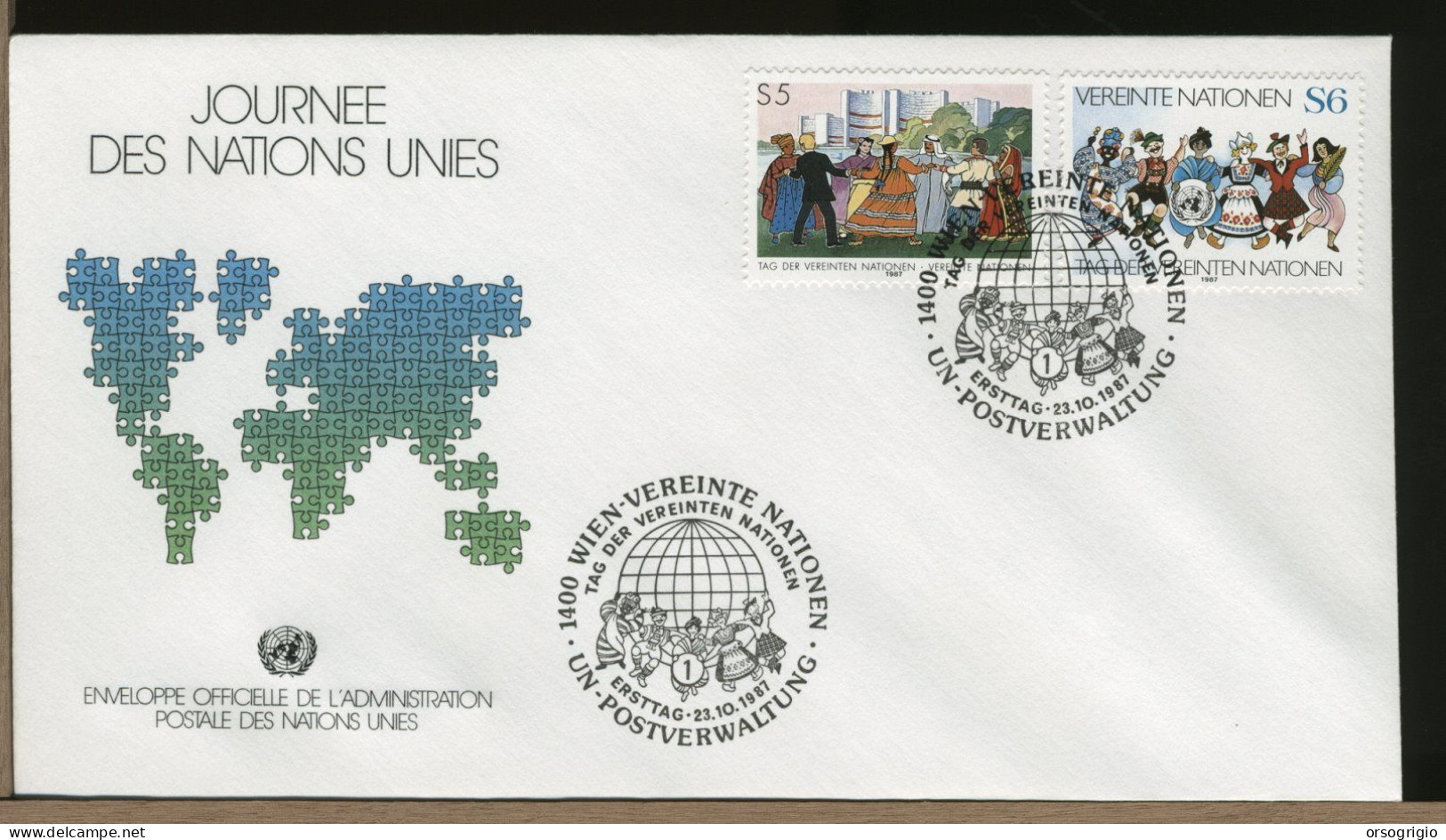 ONU - UNITED NATIONS - FDC 1987 - Emissioni Congiunte New York/Ginevra/Vienna