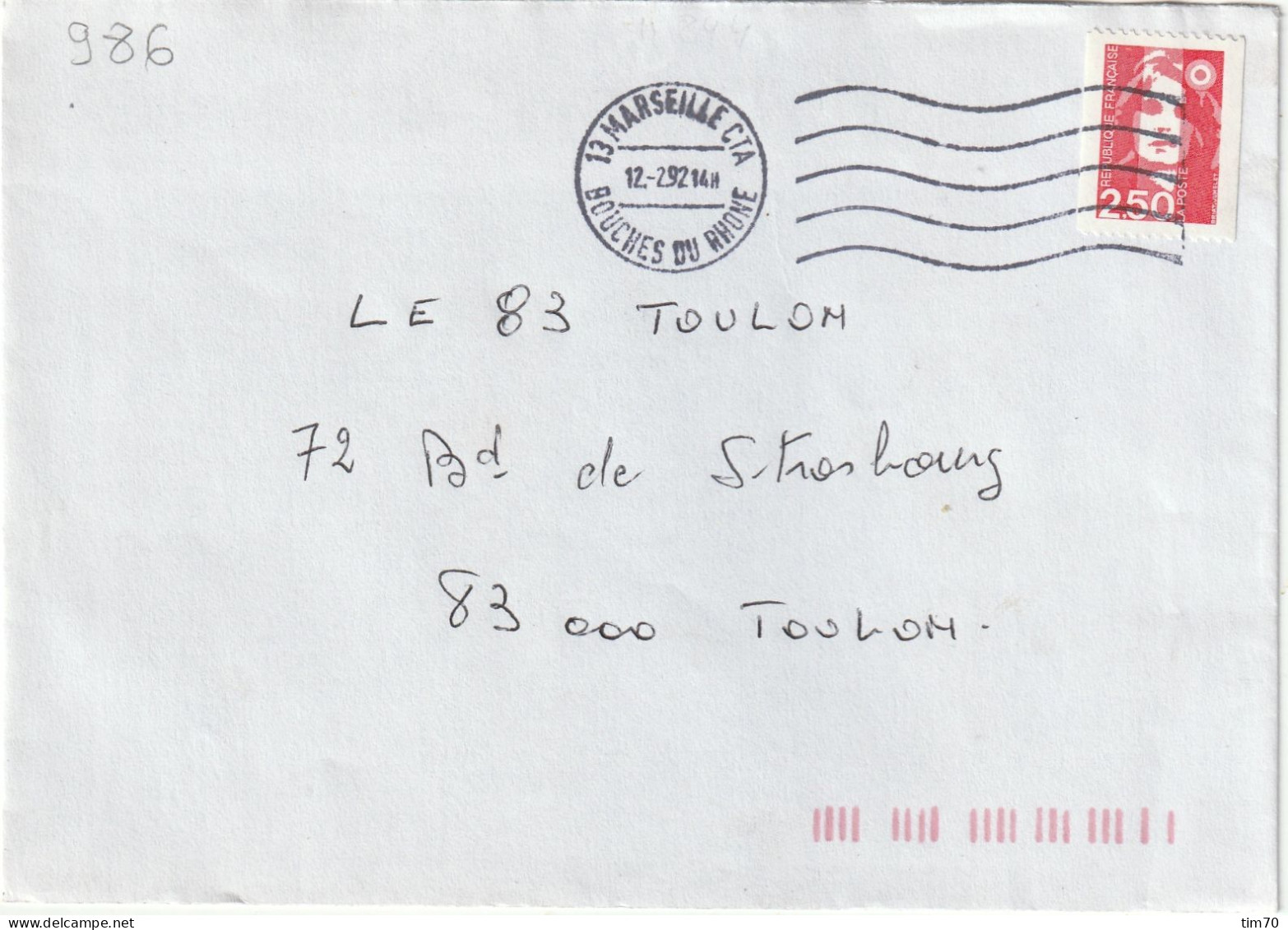 FLAMME   VAGUES   /  N°  2719   13  MARSEILLE  C T A - Mechanical Postmarks (Other)