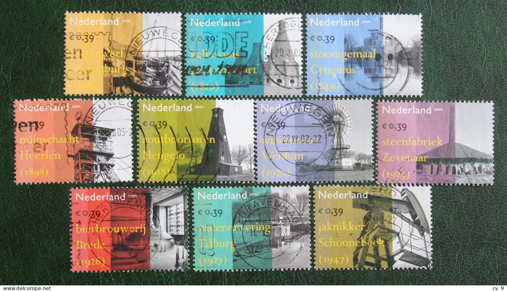 Industrieel Erfgoed Complete Set NVPH 2104-2113 (Mi 2033-2042) 2002 Gestempeld / Used NEDERLAND NIEDERLANDE NETHERLANDS - Used Stamps