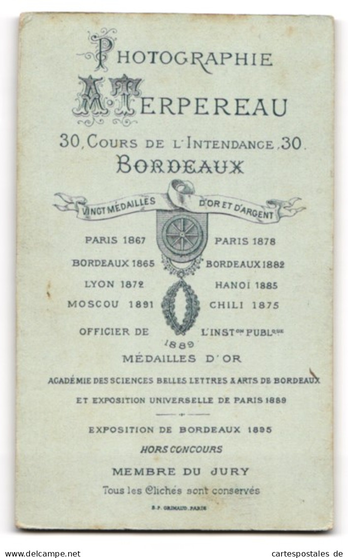 Photo A. Terpereau, Bordeaux, 30, Cours De L`Intendance, 30, Junger Herr Im Anzug Avec Krawatte  - Anonyme Personen