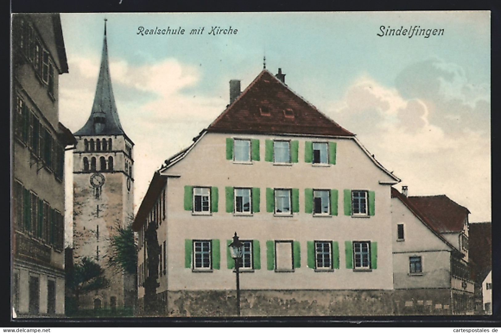 AK Sindelfingen, Partie Mit Realschule Und Kirche  - Sindelfingen