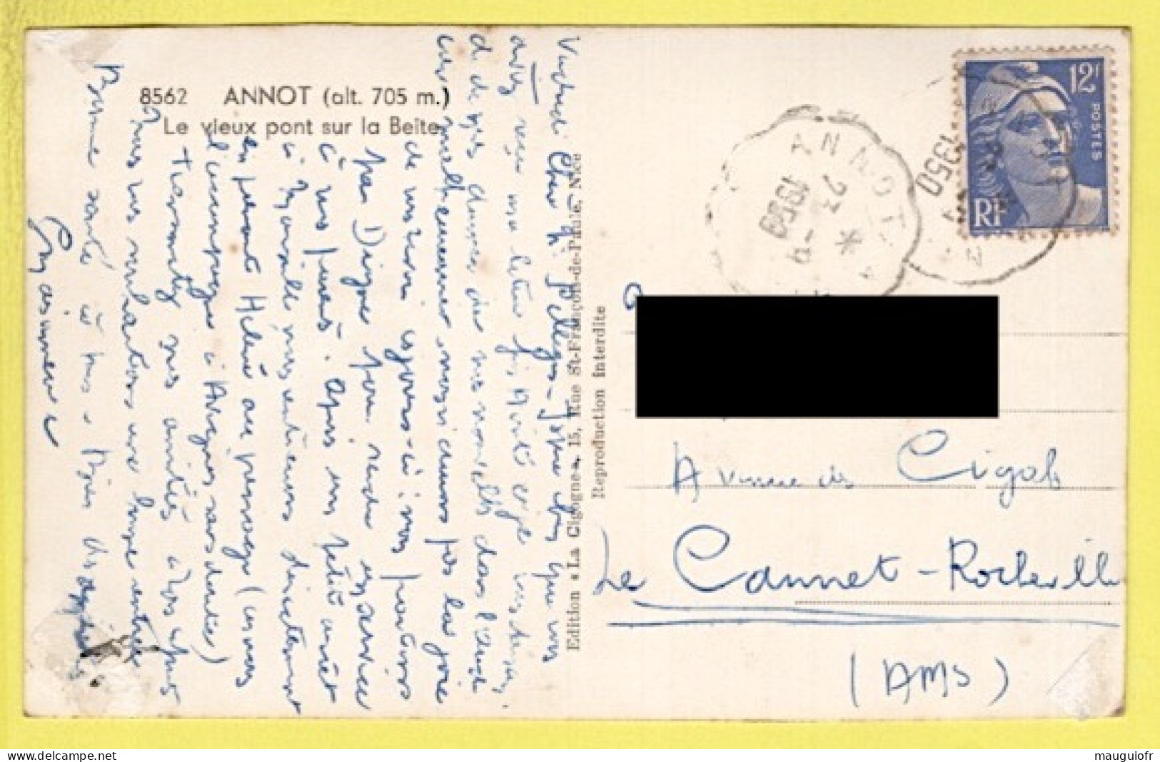 04 ALPES DE HAUTE PROVENCE / ANNOT / LE VIEUX PONT SUR LA BEÏTE / 1959 - Other & Unclassified