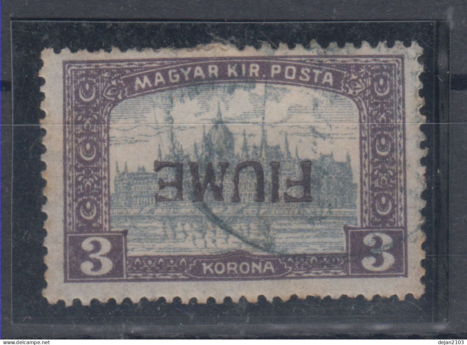 Italy Fiume 3 Korona HANDY INVERTED Overprint 1918 USED - Fiume