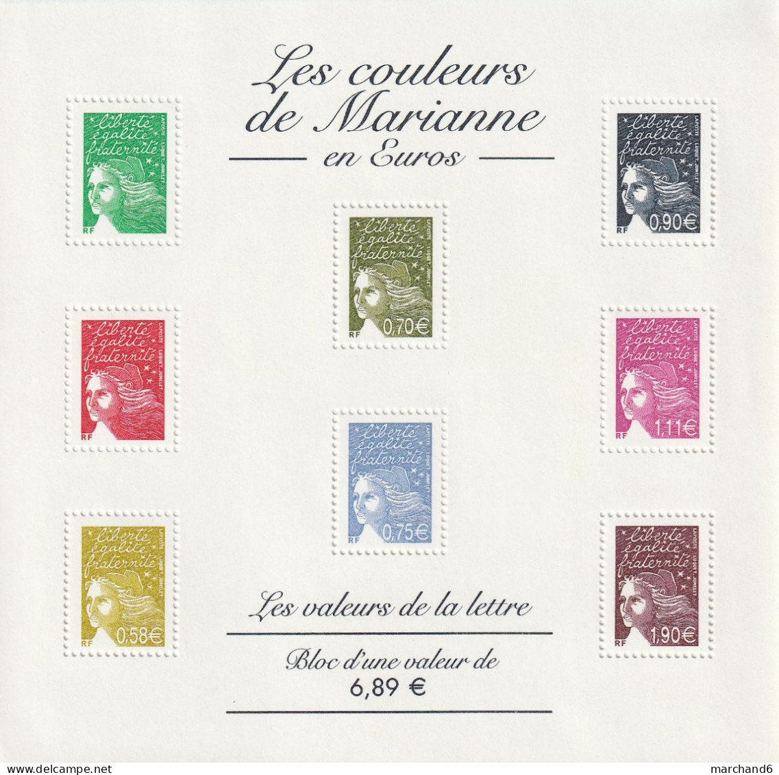 France 2004 Les Couleurs De Marianne En Euros Bloc Feuillet N°67 Neuf** - Neufs