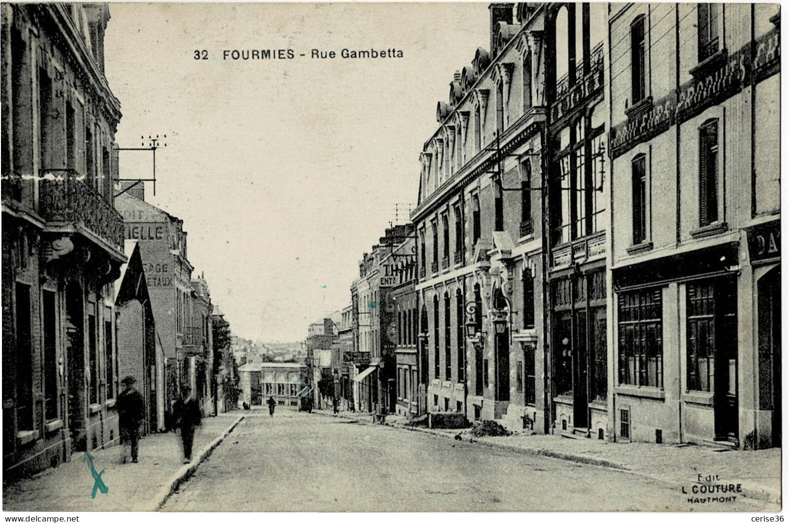 Fourmies Rue Gambetta Circulée En 1931 - Fourmies