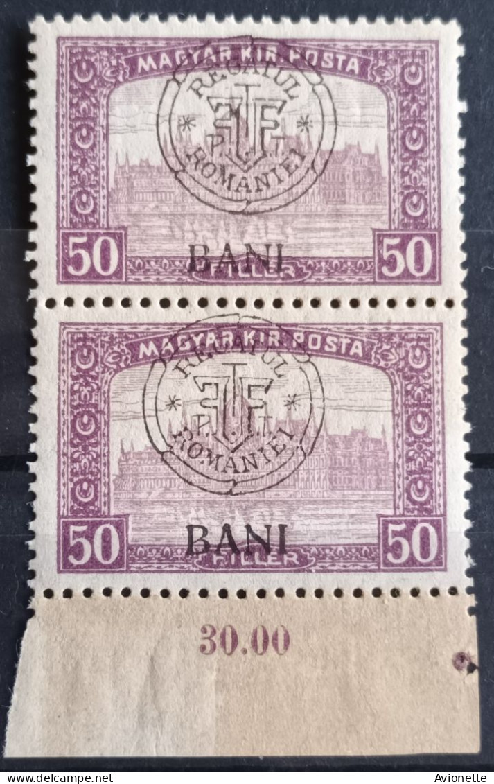 Magyar Kir Posta / Surcharge Regatul Romaniei (Bloc 2 Timbres Neufs) - Unused Stamps