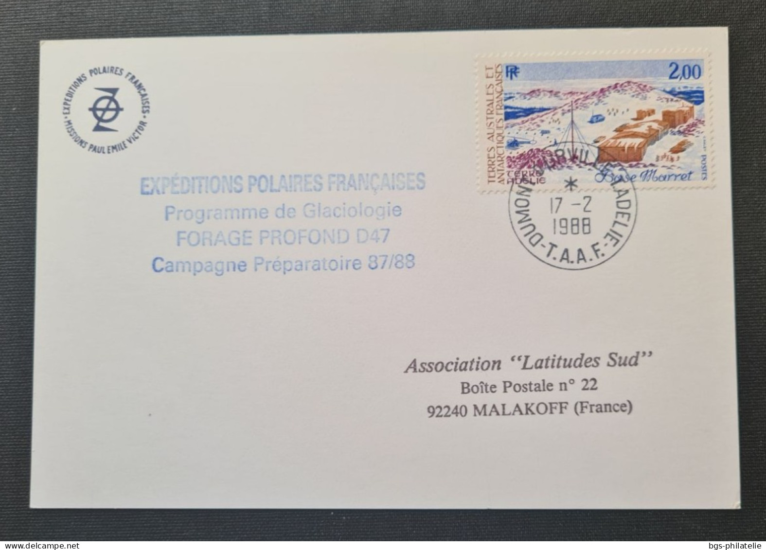 TAAF,  Timbre Numéro 127 Oblitéré De Terre Adélie Le 17/2/1988. - Storia Postale