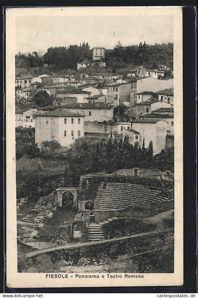 Cartolina Fiesole, Panorama E Teatro Romano  - Autres & Non Classés