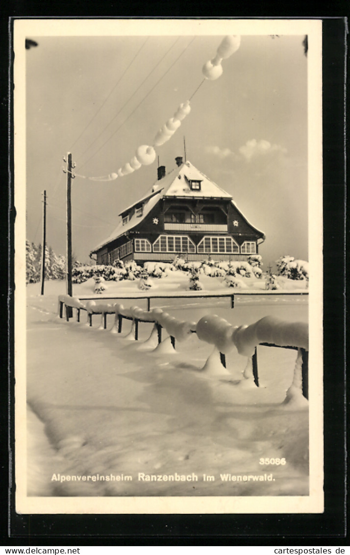 AK Ranzenbach Im Wienerwald, Alpenvereinsheim Im Schnee  - Autres & Non Classés