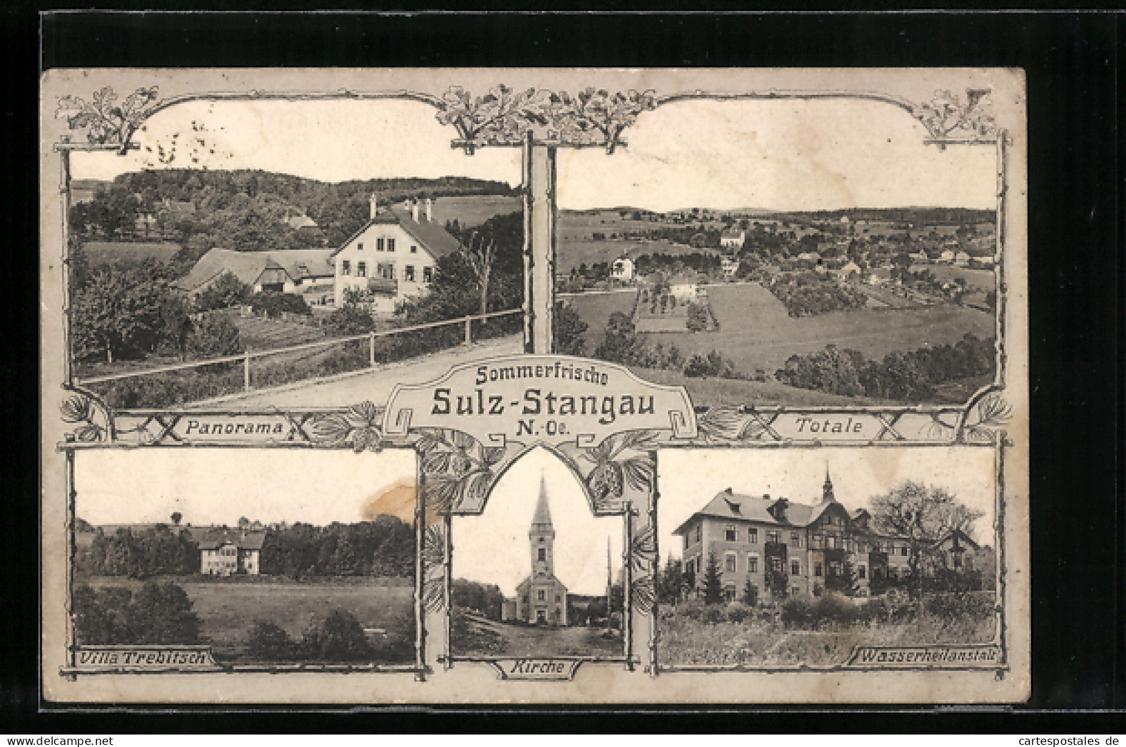 AK Sulz /N. Oe, Stangau, Villa Trebitsch, Wasserheilanstalt, Totalansicht, Panorama  - Autres & Non Classés