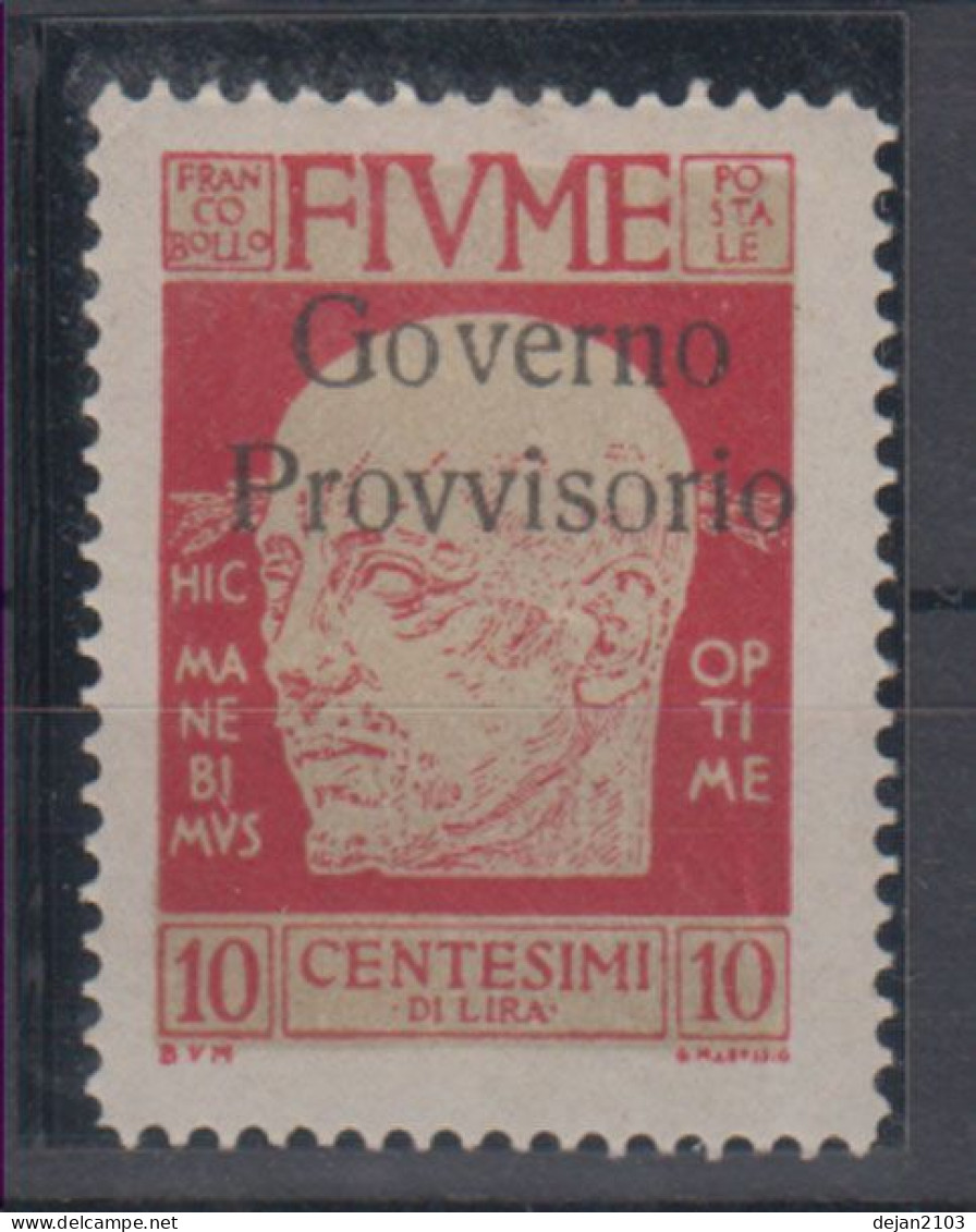 Italy Fiume ERROR Without - In The Overprint Mi#115I 1921 MH * - Fiume