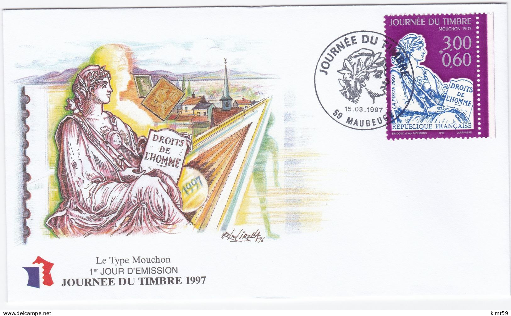 Enveloppe Premier Jour Journée Du Timbre 1997 Maubeuge - 1990-1999