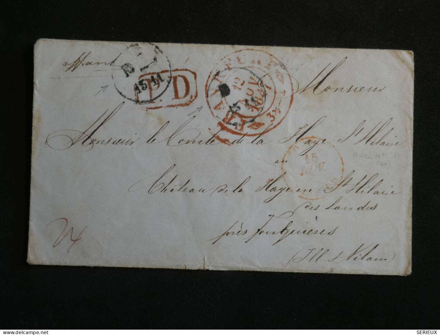 DO18   ALLEMAGNE LETTRE   1841 FRANKFURT A FOUGIERES FRANCE +CACHET CIRE  +AFF. INTERESSANT++ - Precursores