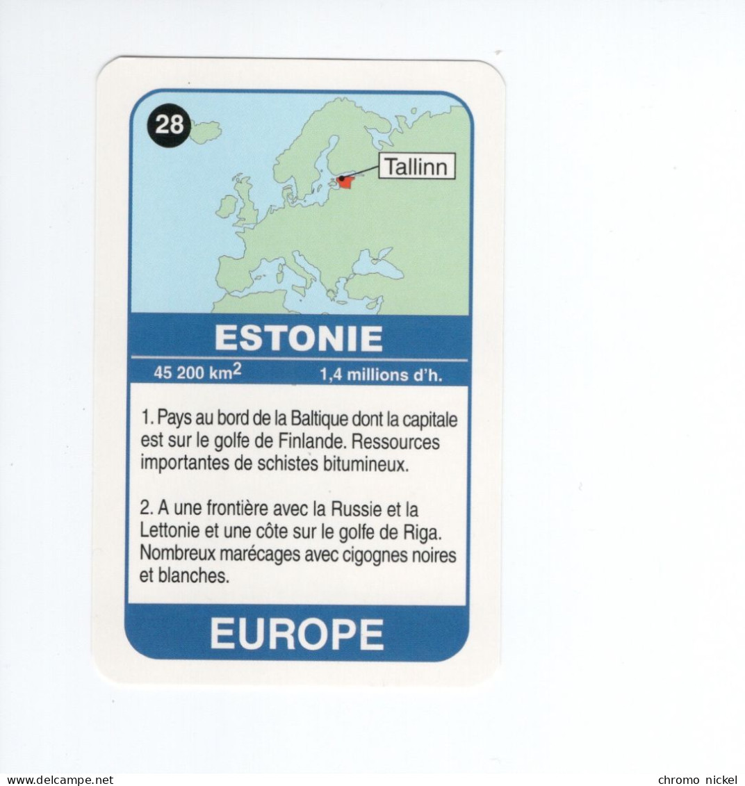 Chromo/carte Plastifiée Moderne ESTONIE Tallinn Baltic Countries Europe Drapeau Flag Plan Map 90 X 58 Mm Neuve TB - Altri & Non Classificati