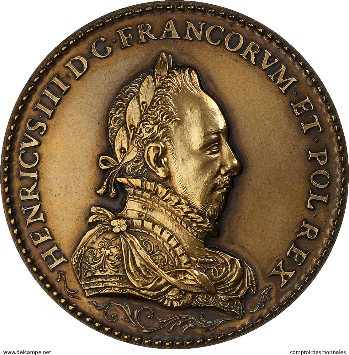 France, Médaille, Henri III, Bronze, SPL - Autres & Non Classés