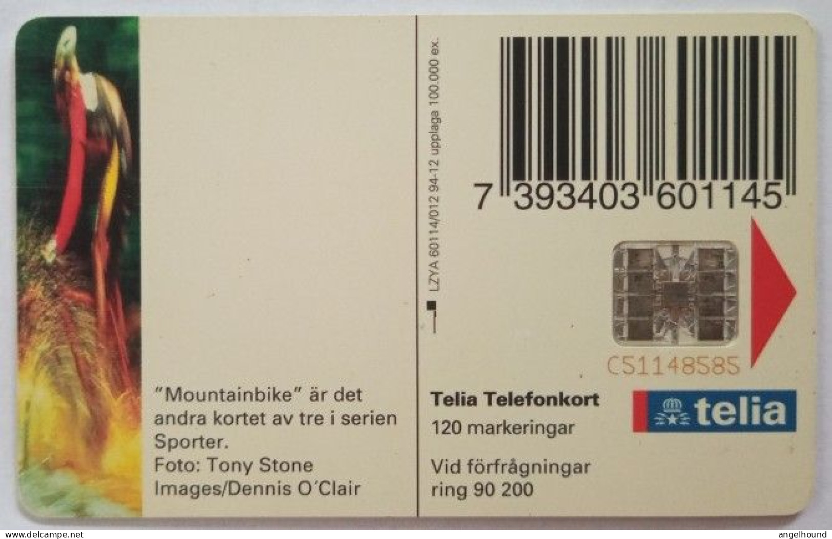 Sweden 120Mk. Chip Card - Mountainbike - Schweden