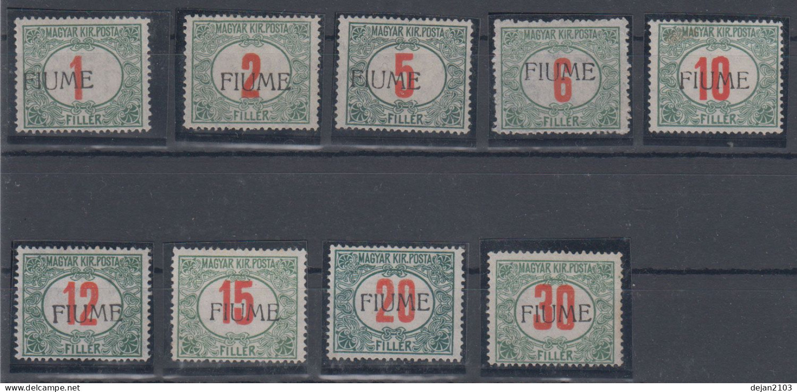 Italy Fiume Porto Stamps Typography Overprint Mi#4/12 1918 MNH ** - Fiume