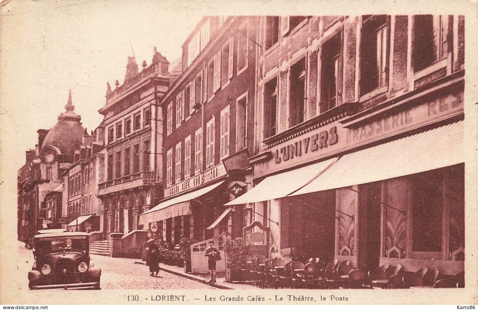 Lorient * Rue * Les Grands Cafés , Le Théâtre Et La Poste - Lorient