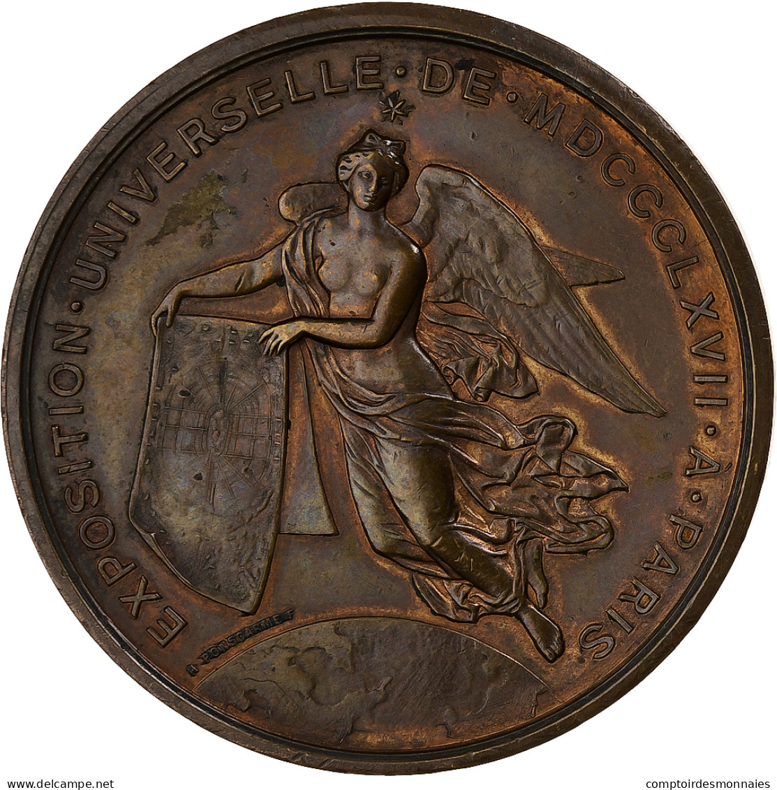 France, Médaille, Exposition Universelle De Paris, 1867, Cuivre, Ponscarme - Autres & Non Classés