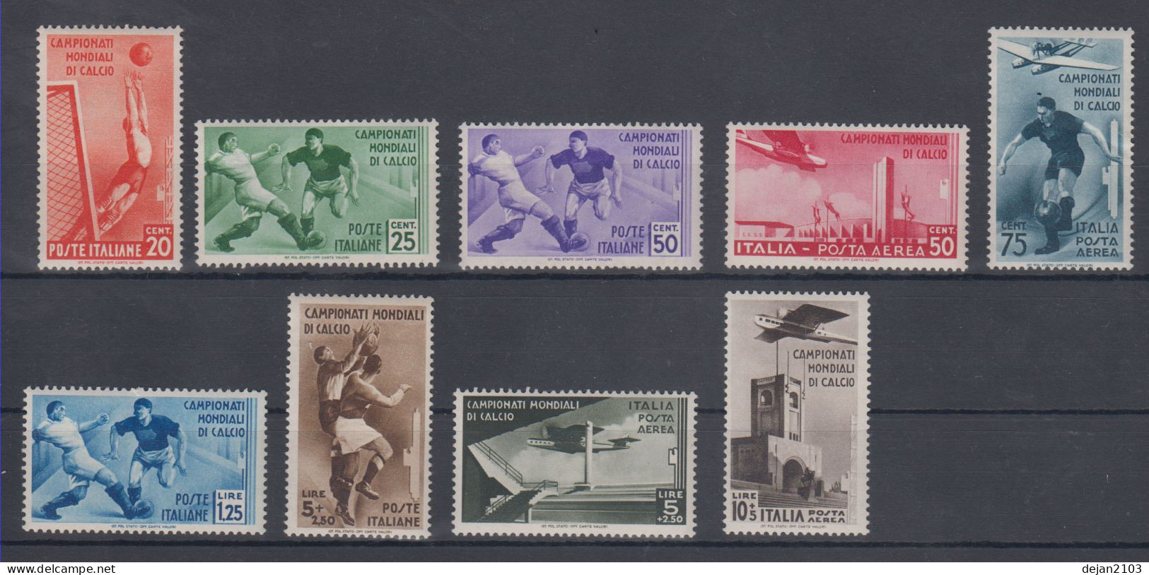 Italy Sport-soccer,airplanes Mi#479/487,Sassone#357/361,A69-72 1934 MNH ** - Autres & Non Classés